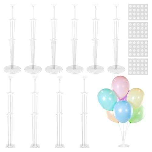 Ballonständer-Kits, 70 cm, Ständer für den Tisch, mit 2 Arten von Sockeln, Kunststoff-Ballonstäbe und -halter, wiederverwendbar, für Hochzeit, Geburtstag, Party-Dekorationen, 10 Stück Ballonständer-Kits, 70 cm, Ständer für den Tisch, mit 2 Arten von Sockeln, Kunststoff-Ballonstäbe und -halter, wiederverwendbar, für Hochzeit, Geburtstag, Party-Dekorationen, 10 Stück von Defresit
