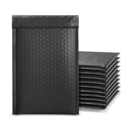 Luftpolster-Versandtaschen, selbstklebend, Poly-Luftpolster-Versandtaschen, Luftpolsterumschläge, Versandtaschen, Versand, Verpackung, Schwarz, 13 x 18 cm, 30 Stück von Defresit