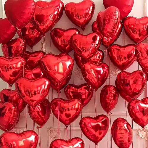 25x Herzluftballons 45cm | Herzballon | Folienballon Herz | Deko für Verlobung, Hochzeit, Antrag, Heiratsantrag, Muttertag und Geburtstag von Deggelbam