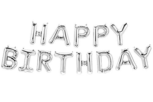 Happy Birthday Luftballon Schriftzug Girlande Folienballons zum Geburtstag Geburtstagsdekoration XXL Buchstaben mit 40cm von Deggelbam