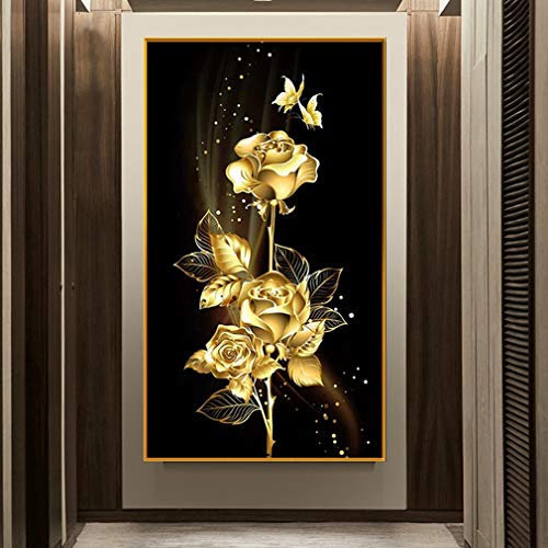 Deike Mild Diamond Painting 5D Full Bohrer Diamant Malerei Handgemachtes Gold Rose Bilder Wohnzimmer Wanddekoration (70X90cm) von Deike Mild