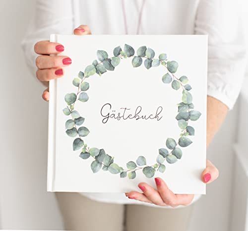 Gästebuch Eukalyptus - blanko Seiten - passend zur Hochzeit/Kommunion/Konfirmation/Taufe/Firmung - Hochzeitsbuch - Hochzeitsalbum - Hochzeitsgeschenk von Dein Gastgeschenk