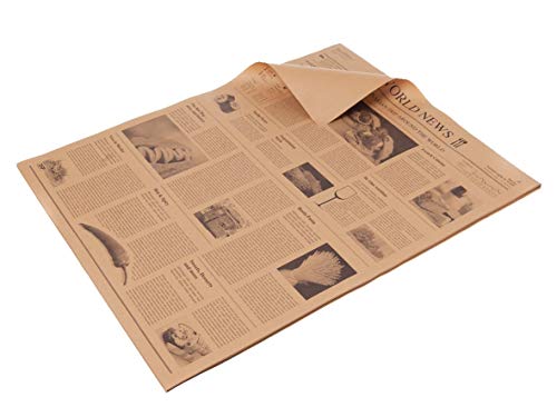 DeinPack Einschlagpapier Pergamentersatz Fettdicht I 100% biologisch abbaubarer, kompostierbares Einpackpapier I 1000 Stück Verpackungspapier Zuschnitte 38 x 50 cm Zeitungsmotiv braun DeinPack Einschlagpapier Pergamentersatz Fettdicht I 100% biologisch abbaubarer, kompostierbares Einpackpapier I 1000 Stück Verpackungspapier Zuschnitte 38 x 50 cm Zeitungsmotiv braun von DeinPack