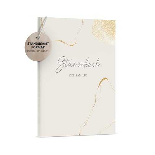 DeinWeddingshop Stammbuch der Familie - Familienstammbuch Hochzeit Standesamt - Lovebirds - Hardcover (16x21cm, UNPERSONALISIERT) von DeinWeddingshop