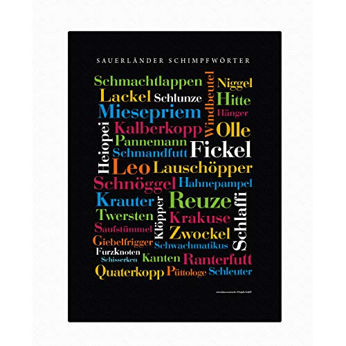 Leinwand Sauerländer Schimpfwörter - Keilrahmen 20x30 cm Leinwand Sauerländer Schimpfwörter - Keilrahmen 20x30 cm von Deine Wörter