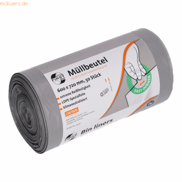 Deiss Müllsack FIRST PLUS 34042 60l grau 50 Stück von Deiss