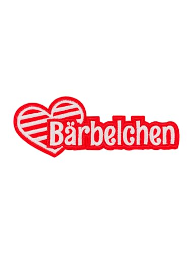 Bügelpatch Bärbelchen 14cm rot/weiß von Deiters