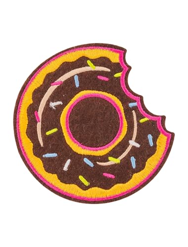 Bügelpatch Donut 9,5cm bunt von Deiters