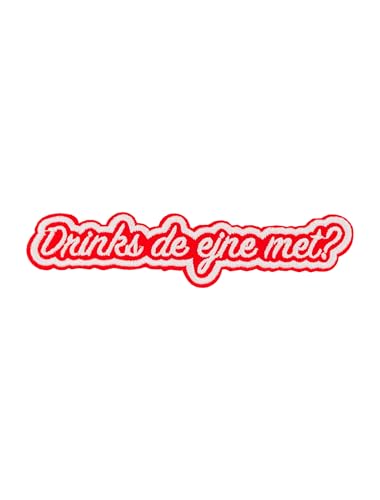 Bügelpatch Drinks de ejne met? 13cm rot/weiß von Deiters