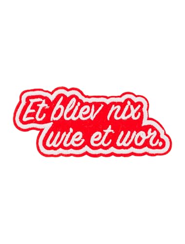 Bügelpatch Et bliev nix wie et wor 10cm rot/weiß von Deiters