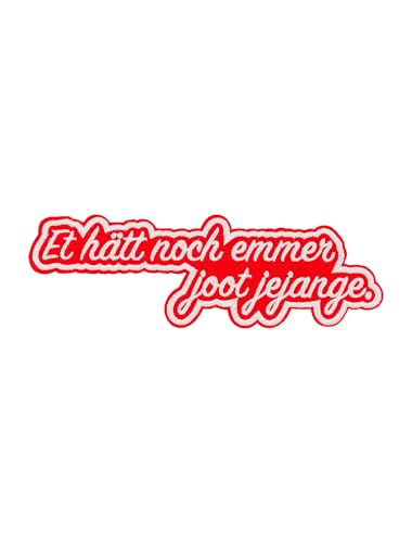 Bügelpatch Et hätt noch emmer joot jejange 16cm rot/weiß von Deiters