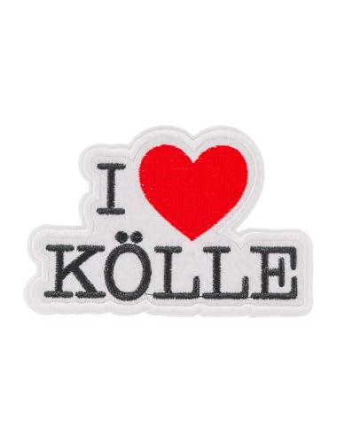 Bügelpatch I love Kölle 10cm rot/weiß von Deiters
