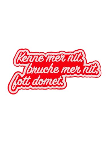 Bügelpatch Kenne mer nit, bruche mer nit, fott domet 13cm rot/weiß von Deiters