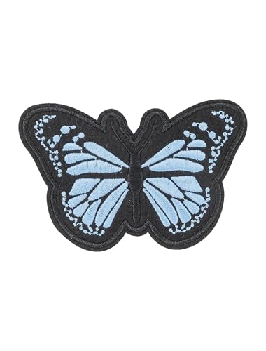 Bügelpatch Schmetterling 10cm schwarz/blau von Deiters
