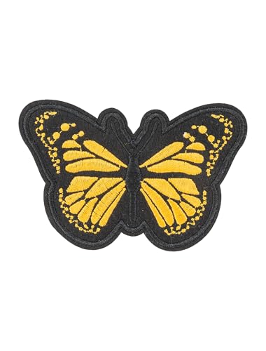 Bügelpatch Schmetterling 10cm schwarz/gelb von Deiters