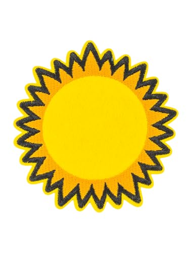 Bügelpatch Sonne 10cm gelb von Deiters