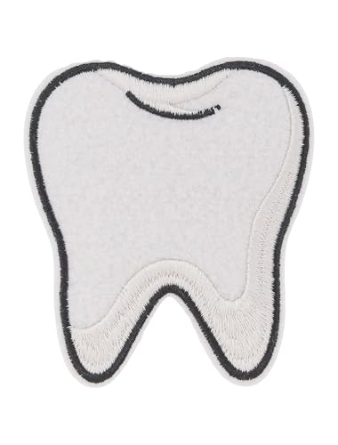 Bügelpatch Zahn 9,5cm weiß von Deiters