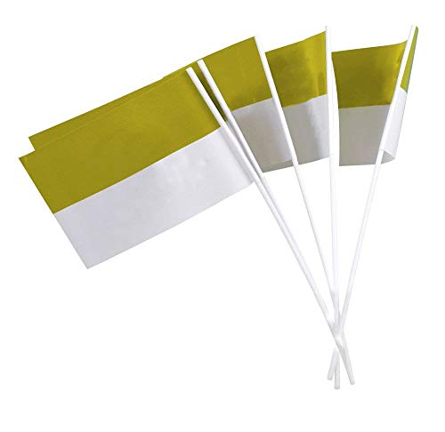 Deitert Papierfähnchen (regenfest), gelb-weiß, 50 Stück, für Party-Deko oder Straßenfest von Deitert