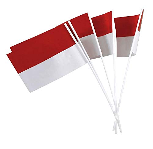 Deitert Papierfähnchen (regenfest), rot-weiß, 50 Stück, für Party-Deko oder Straßenfest von Deitert