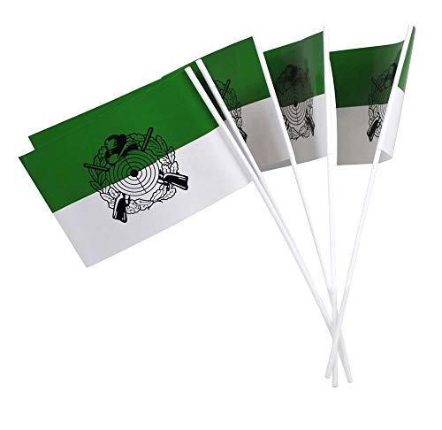 Papierfähnchen (regenfest), 50 Stück grün-weiß mit Schützenmotiv, Deko für Schützenfest von Deitert