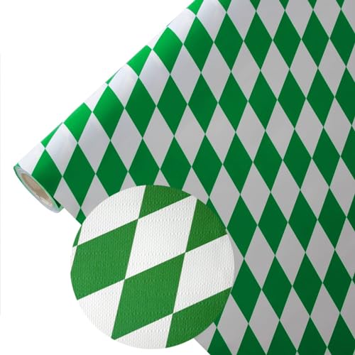 Papiertischdecke Raute grün-weiß wetterfest 0,75m von Deitert