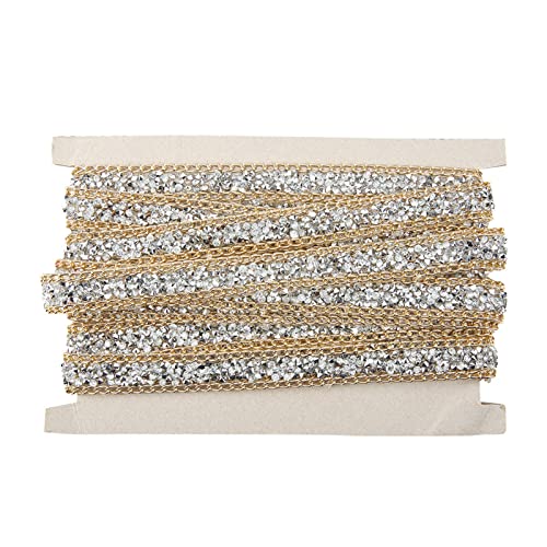 5 Yard 15 Mm Goldrand Silber Diamant Wickelrolle, Strassband Dekoration, Glitzer Harz Diamantbänder, Für DIY Handwerk 5 Yard 15 Mm Goldrand Silber Diamant Wickelrolle, Strassband Dekoration, Glitzer Harz Diamantbänder, Für DIY Handwerk von Dekaim