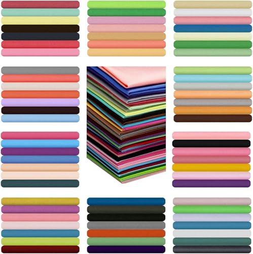 Dekaim 70-Stücke DIY Patchwork Stoff, 25.25cm, bedruckter Stoff Patchwork, Baumwolle gedruckter quadratischer Patch, verwendet für DIY Handwerk (Einfarbige Stoffkombination) von Dekaim