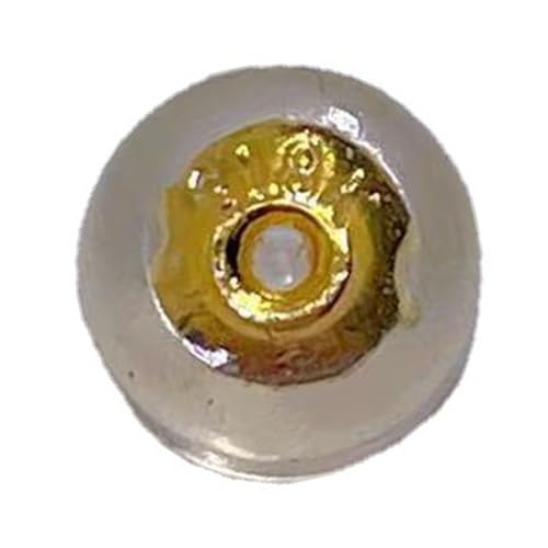 Dekaim Ohrring-Verschlüsse, Metall-Silikon-Ohrring-Verschlüsse, Schmuck-Silikon-Ohrring-Verschlüsse, Gummi-Ohrring-Sicherheitskissen (Gold) von Dekaim