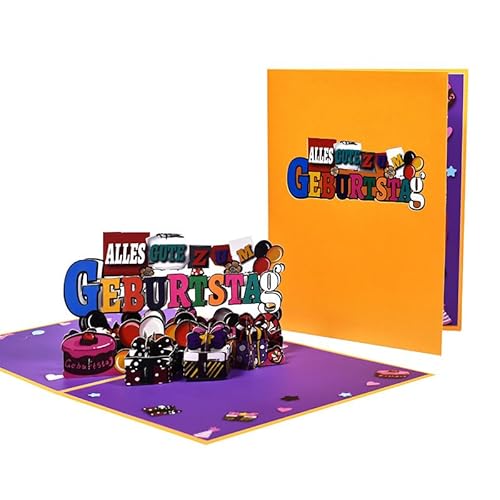 Dekarten deutsch Geburtstagskarte 3D dreidimensional Pop Up Karten für alle Gelegenheiten, Grußkarten für Freunde Kinder Frau Mann Mama Papa Oma Opa Kollegen Klappkarten mit Umschlag Dekarten deutsch Geburtstagskarte 3D dreidimensional Pop Up Karten für alle Gelegenheiten, Grußkarten für Freunde Kinder Frau Mann Mama Papa Oma Opa Kollegen Klappkarten mit Umschlag von Dekarten