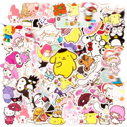 100 Stück Sanr-i Sticker Kinder, Sticker Kawaii Cat Sticker, Wasserfester Vinyl Aufkleber für Laptop Scrapbook Skateboard Motorrad 100 Stück Sanr-i Sticker Kinder, Sticker Kawaii Cat Sticker, Wasserfester Vinyl Aufkleber für Laptop Scrapbook Skateboard Motorrad von Dekewe