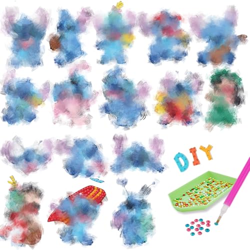 16 Stück 5D Diamond Painting Aufkleber Kits, Diamand Painting Kinder, Cartoon Diamond Painting Mosaik Aufkleber, Diamant Malerei Aufkleber, DIY Diamant Bastelset, Geschenke für Jungen und Mädchen von Dekewe