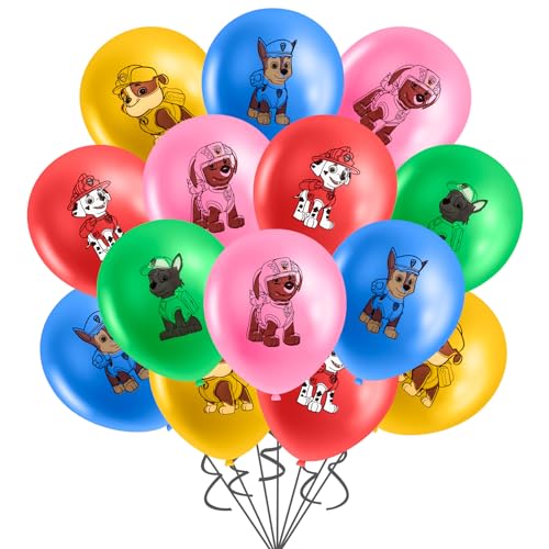 17 Stück Paw Dog Geburtstagsdeko, Luftballons Super Latex Ballons Geburtstag Deko für Kindergeburtstag Party Dekoration von Dekewe