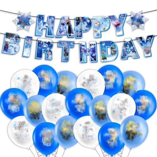 21 Stück Luftballons Geburtstag Set, Ice Geburtstagdeko Mädchen Junge, Party Deko mit Happy Birthday Girlande und Luftballons für Birthday Decorations for Kids 21 Stück Luftballons Geburtstag Set, Ice Geburtstagdeko Mädchen Junge, Party Deko mit Happy Birthday Girlande und Luftballons für Birthday Decorations for Kids von Dekewe