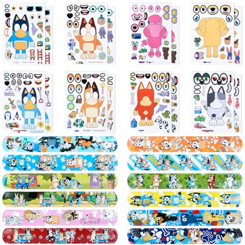 24PCS Blue Party Mitgebsel, Kindergeburtstag Mitgebsel mit 16 DIY Sticker 12 Klatschen Armband, Mitgebsel Geburtstag Deko für Jungen Mädchen 24PCS Blue Party Mitgebsel, Kindergeburtstag Mitgebsel mit 16 DIY Sticker 12 Klatschen Armband, Mitgebsel Geburtstag Deko für Jungen Mädchen von Dekewe