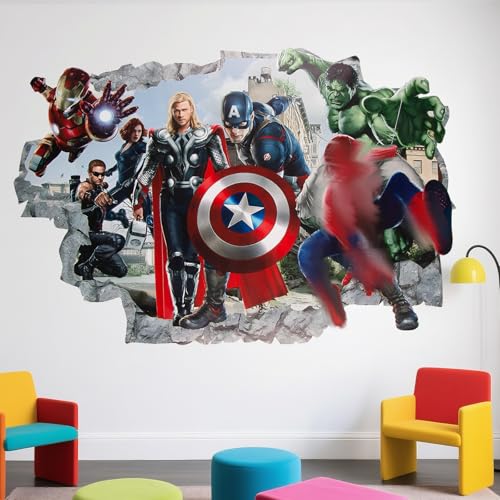 3D Avengeer-s Wandaufkleber Aufkleber, Kinderzimmer Wandsticker Wohnzimmer Küche dekorative Wandaufkleber Held Wandtattoo Kinderzimmer Hause Wanddekoration 3D Avengeer-s Wandaufkleber Aufkleber, Kinderzimmer Wandsticker Wohnzimmer Küche dekorative Wandaufkleber Held Wandtattoo Kinderzimmer Hause Wanddekoration von Dekewe