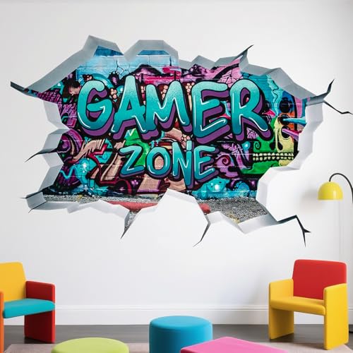 3D Gamer Zone Wandtattoo, Gaming Wandaufkleber Aufkleber, Kinderzimmer Wandsticker Wohnzimmer Küche dekorative Wandaufkleber Game Wandtattoo Kinderzimmer Babyzimmer Hause Wanddekoration 3D Gamer Zone Wandtattoo, Gaming Wandaufkleber Aufkleber, Kinderzimmer Wandsticker Wohnzimmer Küche dekorative Wandaufkleber Game Wandtattoo Kinderzimmer Babyzimmer Hause Wanddekoration von Dekewe