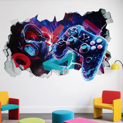 3D Wandtattoo Gamer Junge, Gaming Zimmer Controller Videospiel Wandsticker, Kinderzimmer Wandsticker Wohnzimmer Küche dekorative Wandaufkleber Game Wandtattoo Babyzimmer Hause Wanddekoration 3D Wandtattoo Gamer Junge, Gaming Zimmer Controller Videospiel Wandsticker, Kinderzimmer Wandsticker Wohnzimmer Küche dekorative Wandaufkleber Game Wandtattoo Babyzimmer Hause Wanddekoration von Dekewe