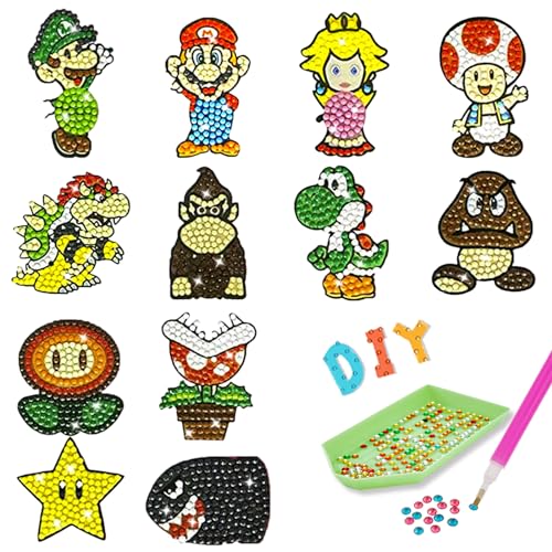 5D Diamond Painting Aufkleber Kits, 12 Stück Cartoon Diamand Painting Kinder, Diamond Painting Mosaik Aufkleber, Diamant Malerei Aufkleber, DIY Diamant Bastelset, Geschenke für Jungen und Mädchen 5D Diamond Painting Aufkleber Kits, 12 Stück Cartoon Diamand Painting Kinder, Diamond Painting Mosaik Aufkleber, Diamant Malerei Aufkleber, DIY Diamant Bastelset, Geschenke für Jungen und Mädchen von Dekewe