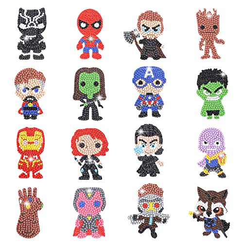5D Diamond Painting Aufkleber Kits, 16 Stück Cartoon Diamand Painting Kinder, Diamond Painting Mosaik Aufkleber, Diamant Malerei Aufkleber, DIY Diamant Bastelset, Geschenke für Jungen und Mädchen 5D Diamond Painting Aufkleber Kits, 16 Stück Cartoon Diamand Painting Kinder, Diamond Painting Mosaik Aufkleber, Diamant Malerei Aufkleber, DIY Diamant Bastelset, Geschenke für Jungen und Mädchen von Dekewe