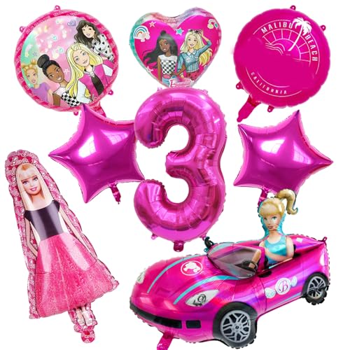 8PCS Bar-ie Geburtstagsdeko, Rosa Folienballon Latex Ballons Geburtstag Deko 3. Luftballons für Kindergeburtstag Party Dekoration 8PCS Bar-ie Geburtstagsdeko, Rosa Folienballon Latex Ballons Geburtstag Deko 3. Luftballons für Kindergeburtstag Party Dekoration von Dekewe