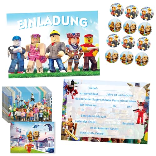 Dekewe 12 Stück Einladungskarten Kindergeburtstag Mädchen Junge, Thematische Party Geburtstag Einladungskarten, Kindergeburtstag Einladungskarte n für Feierlichkeiten oder Geburtstagsfeiern von Dekewe