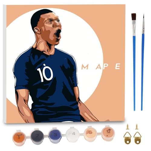 Fußball Malen Nach Zahlen mit Rahmen für Erwachsene Anfänger und Kinder ab 6 Jahre, Fußball Painting Bastelset mit Leinwand Pinseln Acrylpigment, 20x20cm Klein DIY Gemälde Kit für Jungen Mädchen Fußball Malen Nach Zahlen mit Rahmen für Erwachsene Anfänger und Kinder ab 6 Jahre, Fußball Painting Bastelset mit Leinwand Pinseln Acrylpigment, 20x20cm Klein DIY Gemälde Kit für Jungen Mädchen von Dekewe