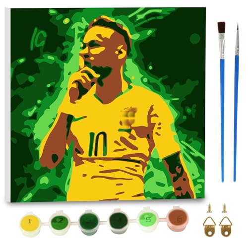 Fußball Malen Nach Zahlen mit Rahmen für Erwachsene Anfänger und Kinder ab 6 Jahre, Fußball Painting Bastelset mit Leinwand Pinseln Acrylpigment, 20x20cm Klein DIY Gemälde Kit für Jungen Mädchen Fußball Malen Nach Zahlen mit Rahmen für Erwachsene Anfänger und Kinder ab 6 Jahre, Fußball Painting Bastelset mit Leinwand Pinseln Acrylpigment, 20x20cm Klein DIY Gemälde Kit für Jungen Mädchen von Dekewe