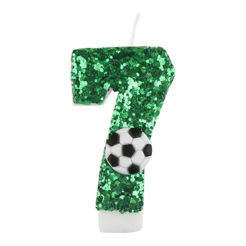 Geburtstagskerzen Zahlen 7,Fußball Geburtstag Zahlenkerzen, Fußball Deko Geburtstagskerzen Zahlen, Geburtstagskerzen für Geburtstagsdeko Mädchen Jungen von Dekewe