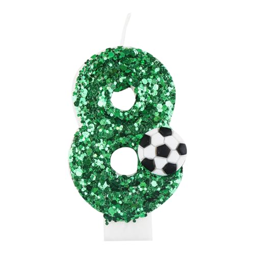 Geburtstagskerzen Zahlen 8,Fußball Geburtstag Zahlenkerzen, Fußball Deko Geburtstagskerzen Zahlen, Geburtstagskerzen für Geburtstagsdeko Mädchen Jungen von Dekewe