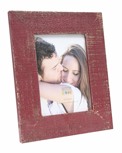 Deknudt Frames Bilderrahmen, breiter Rahmen, rot, unbehandeltes Holz, 15 x 20 cm von Deknudt Frames