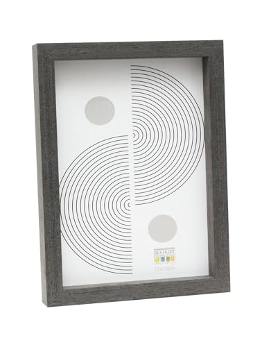 Deknudt Frames Bilderrahmen – Holz-Finish in Schwarz/Grau – schlicht – FSC Mix – für Format 13 x 18 cm – zum Aufhängen oder Aufstellen von Deknudt Frames