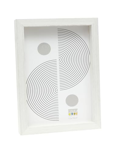 Deknudt Frames Bilderrahmen mit Holz-Finish, weiß, klar, FSC-Mix, für Format 13 x 18 cm, zum Aufhängen oder Aufstellen von Deknudt Frames