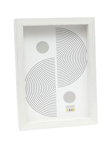 Deknudt Frames Bilderrahmen mit Holz-Finish, weiß, klar, FSC-Mix, für Format 18 x 24 cm, zum Aufhängen oder Aufstellen von Deknudt Frames