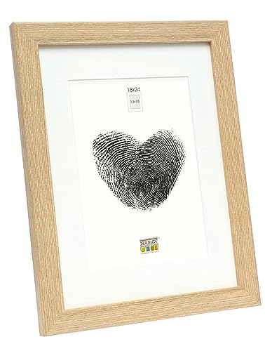 Deknudt Frames Bilderrahmen mit Passepartout - Natur Holzfarbe - S66KH1 P1 18x24cm für Bild 13x18cm - Bilderrahmen Holz MDF - Bilder aufhängen oder ausstellen Deknudt Frames Bilderrahmen mit Passepartout - Natur Holzfarbe - S66KH1 P1 18x24cm für Bild 13x18cm - Bilderrahmen Holz MDF - Bilder aufhängen oder ausstellen von Deknudt Frames